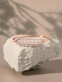 Zaveri Pearls - Rose Gold Cubic Zirconia Contemporary Brass Kada