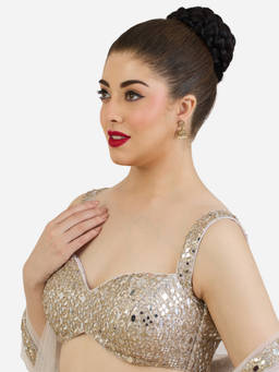 Zaveri Pearls - Antique Gold Tone Dazzling Stones Embellished Jhumka Earrings - ZPFK22519