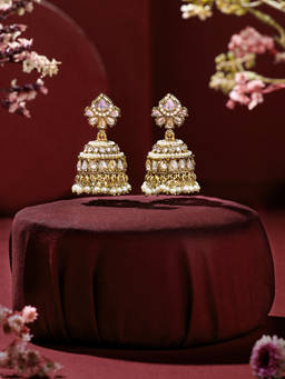 Zaveri Pearls - Lct Color Stones & Dangling Beads Embellish Jhumka Earring