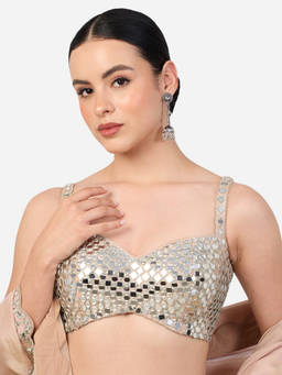 Zaveri Pearls - Silver Oxidised Stones Chain Fringe Ghungroo Jhumka Earrings