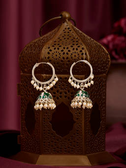Zaveri Pearls - Multi-Color Pink Meenakari Dangling Beads Earrings