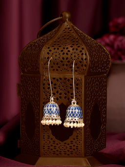 Zaveri Pearls - Blue Meenakari Beads Drop Embellished Ethnic Earrings