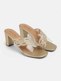 Lemon & Pepper - Women Gold TPR Sole Heels