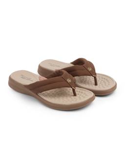 MODARE - Women Brown TPR Sole Flip Flops