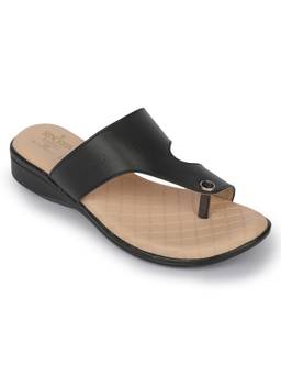 LIBERTY - Women Black PVC Sole Sandals