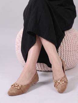 CHINRAAG - Women Peach Synthetic Sole Ballerina