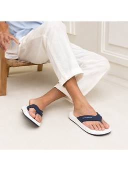SOLETHREADS - Men Navy Blue EVA Sole Flip Flops