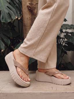 Indifeet - Women Cream Eva Sole Wedges