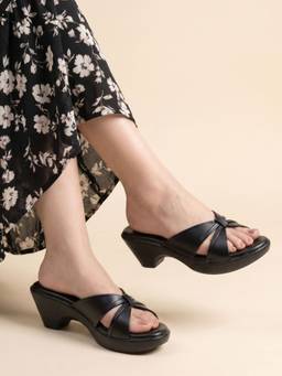 JODYHUB - Women Black Pvc Sole Heels