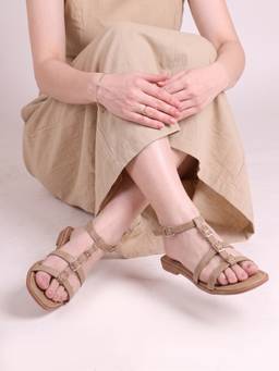 CHINRAAG - Women Beige Synthetic Sole Sandals