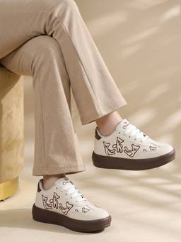 CHINRAAG - Women White Synthetic Sole Sneakers