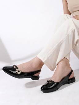 CHINRAAG - Women Black Synthetic Sole Sandals
