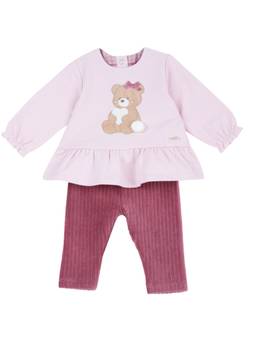 Chicco - Girls Pink Applique Embroidered Top with Leggings
