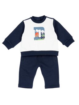 Chicco - Boys Navy Blue Printed Sweatshirt with Pant