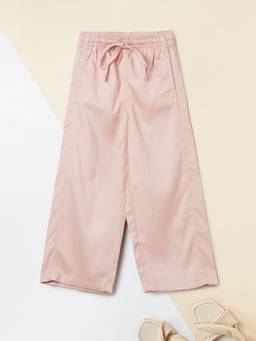 max - Girls Light Pink Solid Trouser