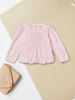 max - Girls Pink Embroidered Top