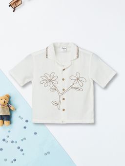 max - Boys White Embroidered Shirt