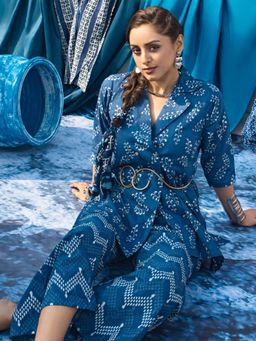 Libas - Indigo Printed Cotton Co-Ords for Women