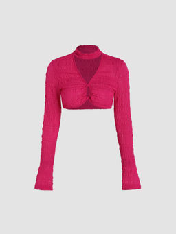 Cider - Solid Ring Detail Crop Top