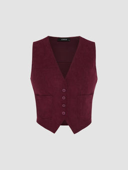 Cider - V-Neck Cropped Waistcoat