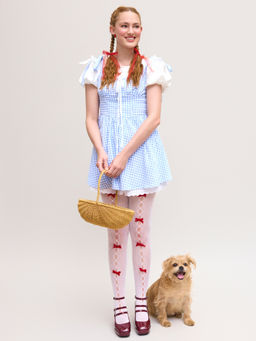 Cider - Sweetheart Gingham Knotted Mini Dress