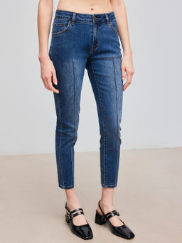 Cider - High Stretch Denim Low Rise Solid Pocket Cropped Legging Jeans