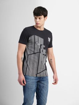 Jack & Jones - Black Graphic Print Crew Neck T-shirt