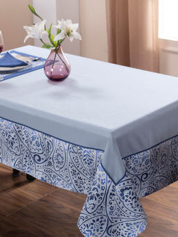 Maspar - Cotton Printed Table Cover - 152 x 213 cm - Blue (8 Seater)