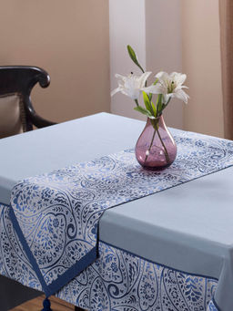 Maspar - Cotton Printed Table Runner - 33 x 90 cm - Blue