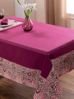 Maspar - Cotton Printed Table Cover - 183 x 305 cm - Red (10 Seater)