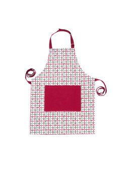 Maspar - Cotton Geometric Print Regular Apron - Red