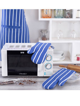 Maspar - Polyester Printed Regular Oven Mitt Set - Blue (Pack of 2)