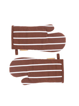 Maspar - Polyester Printed Regular Oven Mitt Set - Brown (Pack of 2)