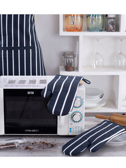 Maspar - Polyester Printed Regular Oven Mitt Set - Grey (Pack of 2)