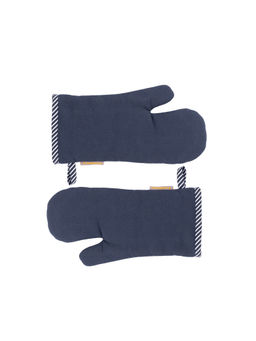 Maspar - Polyester Printed Regular Oven Mitt Set - Grey (Pack of 2)