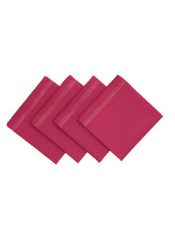Maspar - Cotton Solid Standard Napkin Set - Pink (Pack of 4)