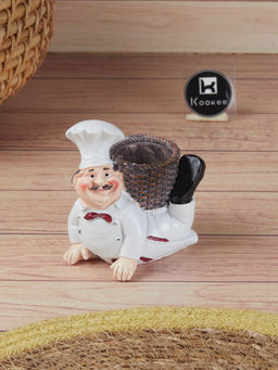 Kookee - Polyresin Chef Toothpick Holder Tabletop - White