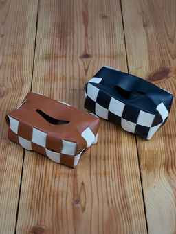 Kookee - Premium Pu Leather Car Tissue Holder (Pack of 2) - Multi-Color (Pack of 2)