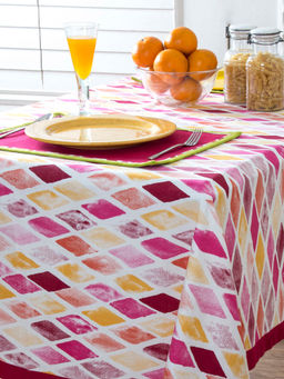 Maspar - Cotton Printed Table Cover - Red (8 Seater)