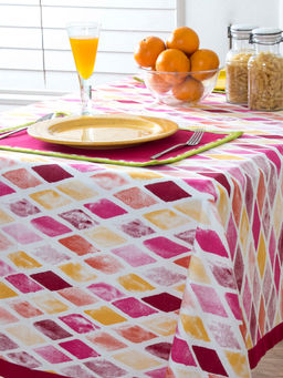 Maspar - Cotton Printed Table Cover - Red (8 Seater)