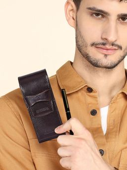 Sassora - Premium Leather Pen Case Brown (M)
