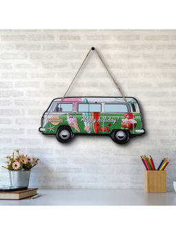 HomeTown - Route 66 Metal Caravan Wall Decor In Green