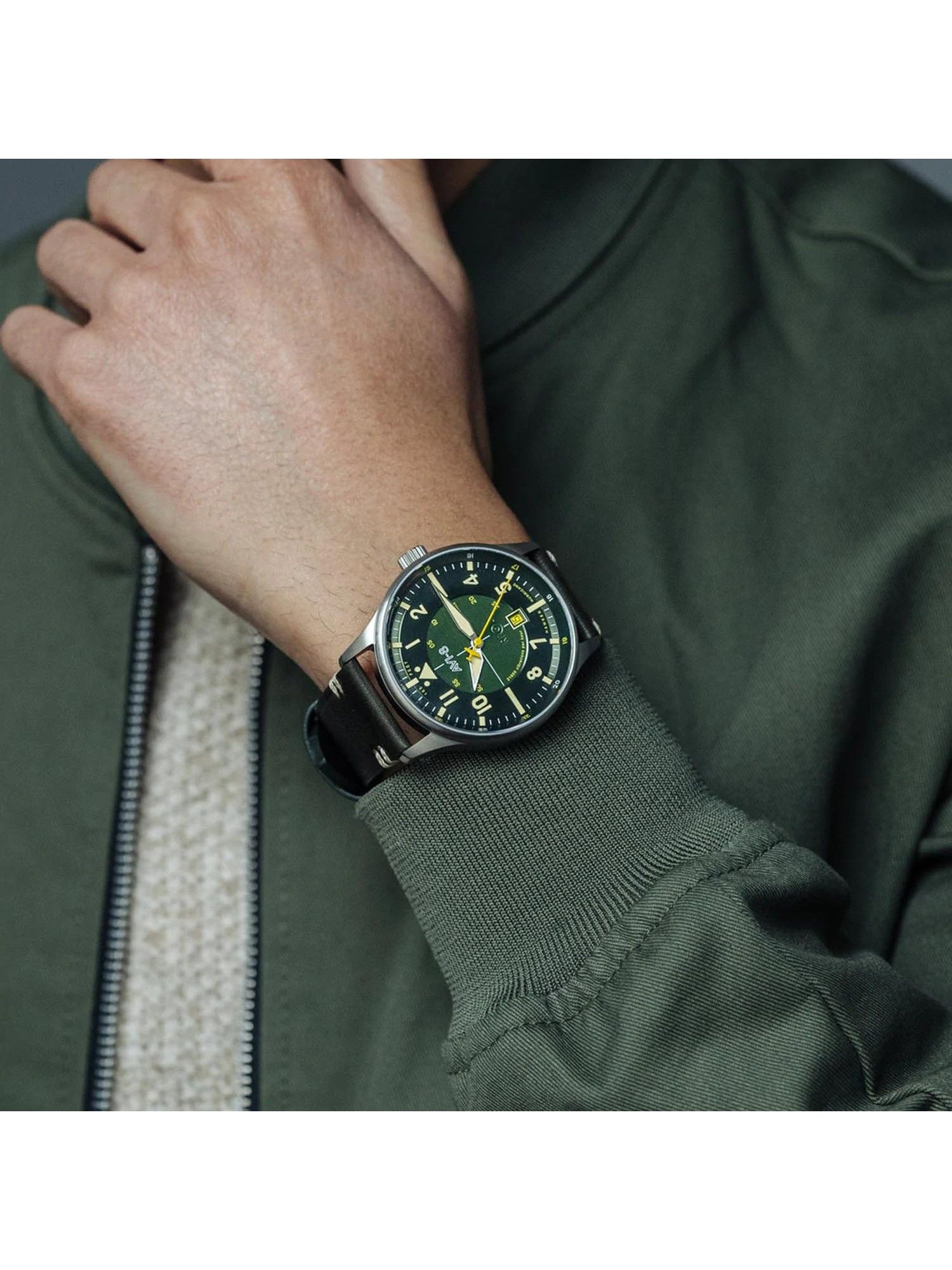 Buy AVI-8 Hawker Hurricane Automatic Green Luminova Round Dial