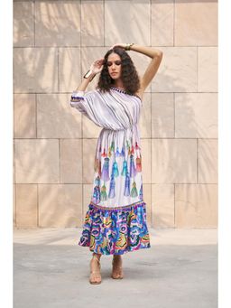 CINCIN Fashion - Printed One Shoulder Midi Dress