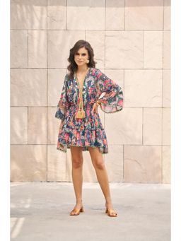 CINCIN Fashion - Multicolour Printed Mini Skater Dress