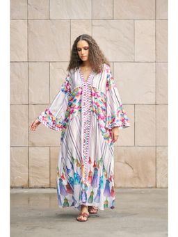 CINCIN Fashion - Tassel Printed A- Line Maxi Dress