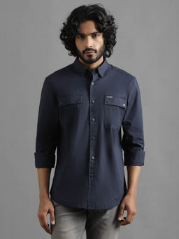 Royal Enfield - Blue Cruising Double Pocket Casual Shirt