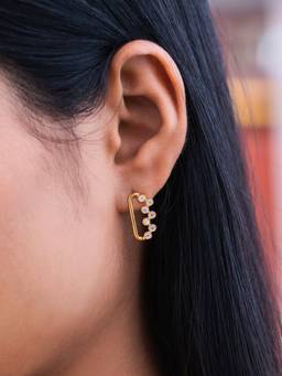 Shaya by CaratLane - 925 Silver Shaya by CaratLane Midnight Memories Earrings In Gold Plated