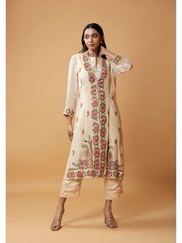 Quench A Thirst - Beige Champagne Floral Jumpsuit with Jacket