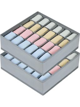 NFI Essentials - 2 Pack 24 Cell Foldable Storage Box for Bra, Panty, Socks, Hanky, Ties